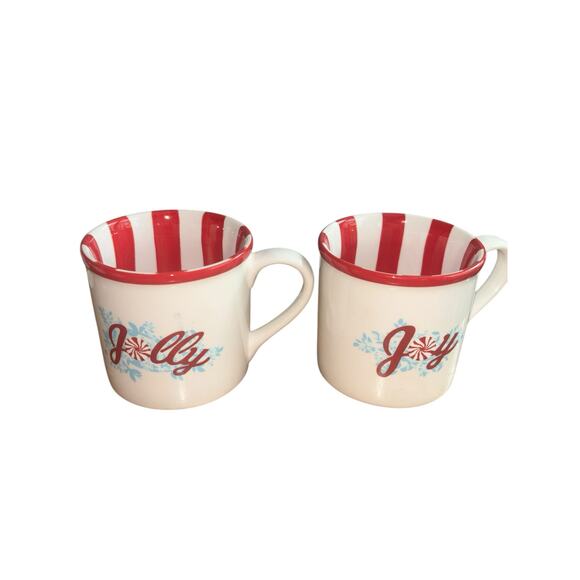 Starbucks Candy Cane Striped Red And White Christmas Holiday Coffee Mugs Two - Picture 9 of 9